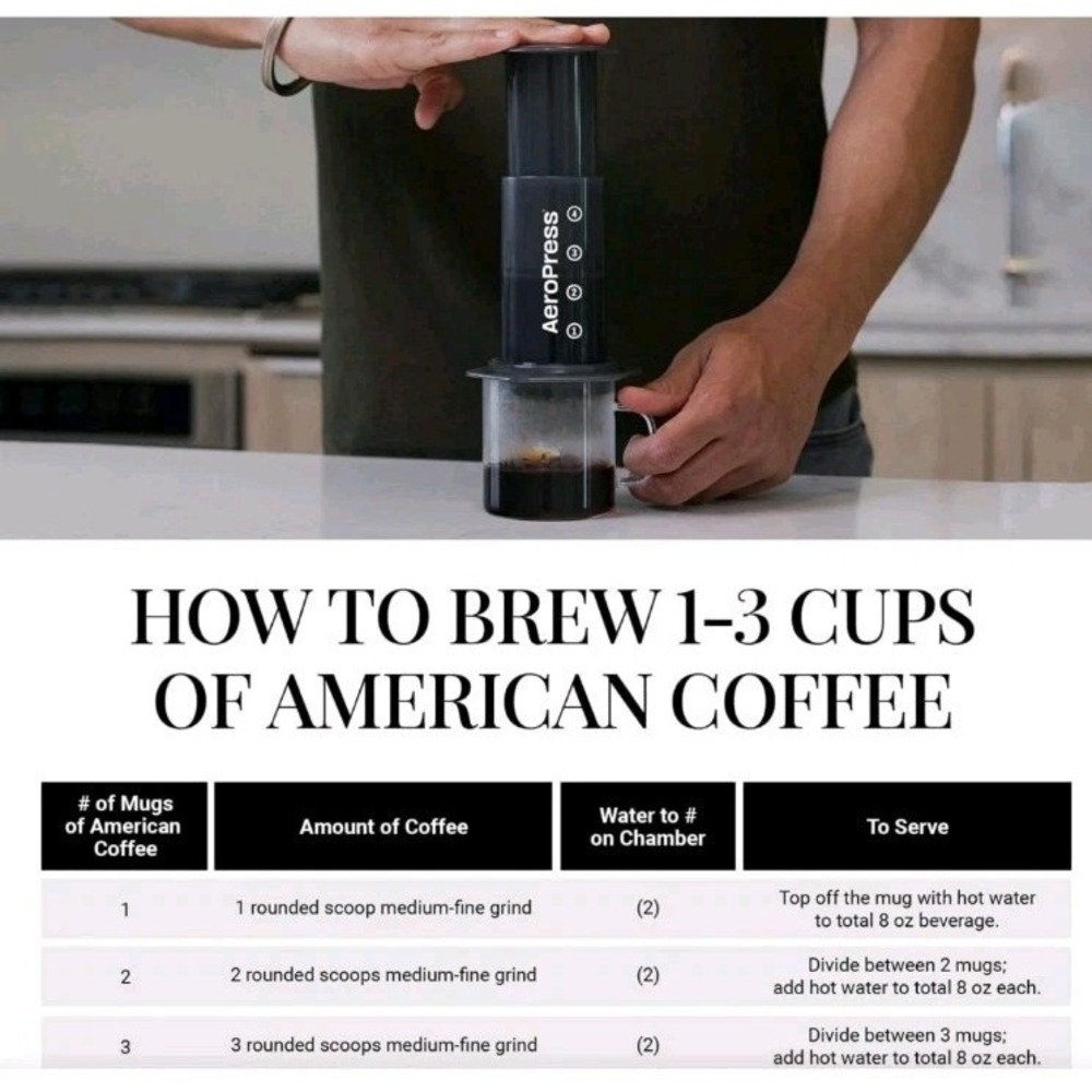 AeroPress Coffee Press, French Press,‎ Pour-Over/Espresso + 350Ex Filters-No Box - Picture 5 of 12